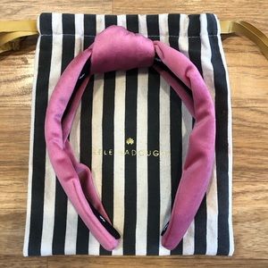 Lele Sadoughi Pink Velvet Knotted Headband